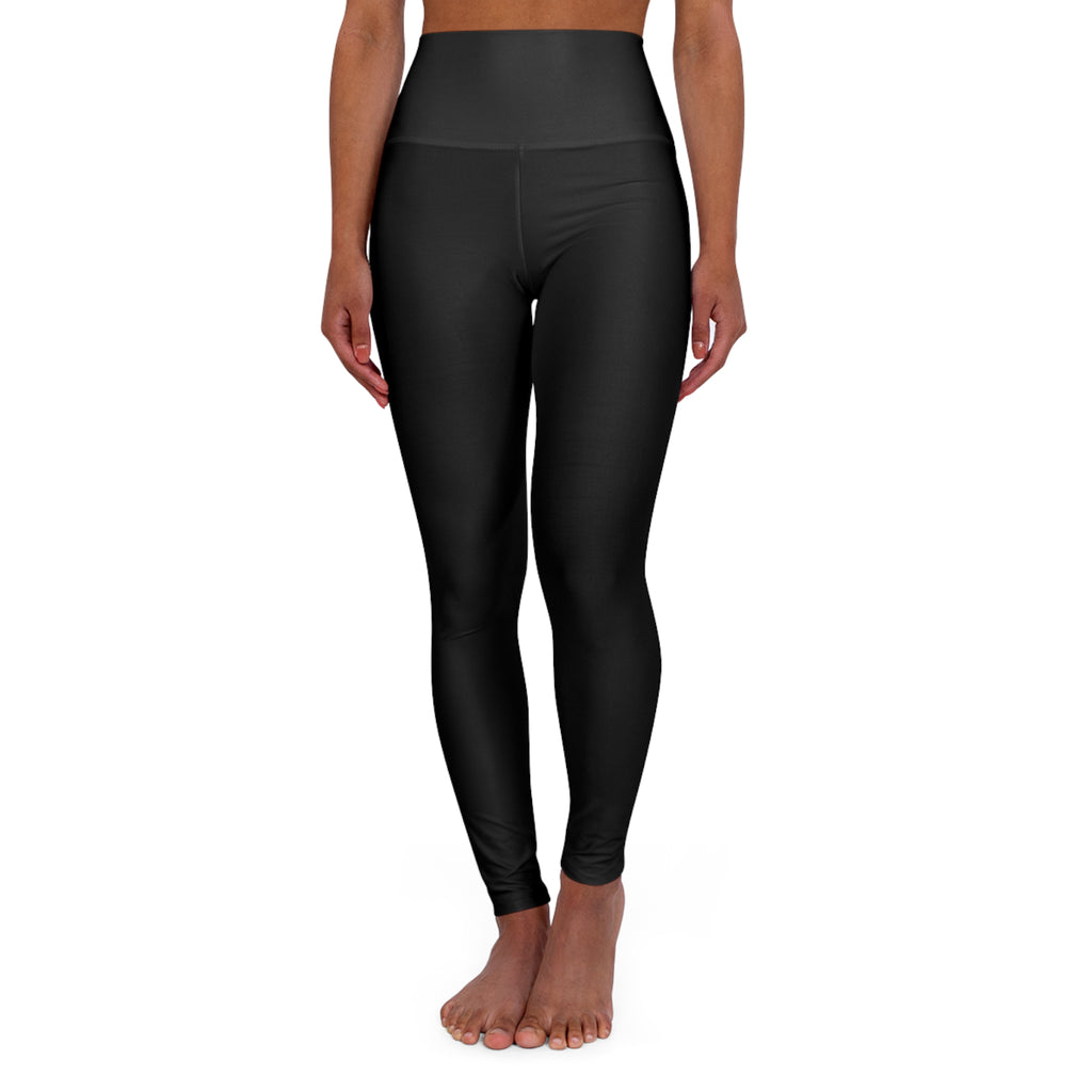 The "Watch-me-win"  High— Black Performance Leggings with Back Logo