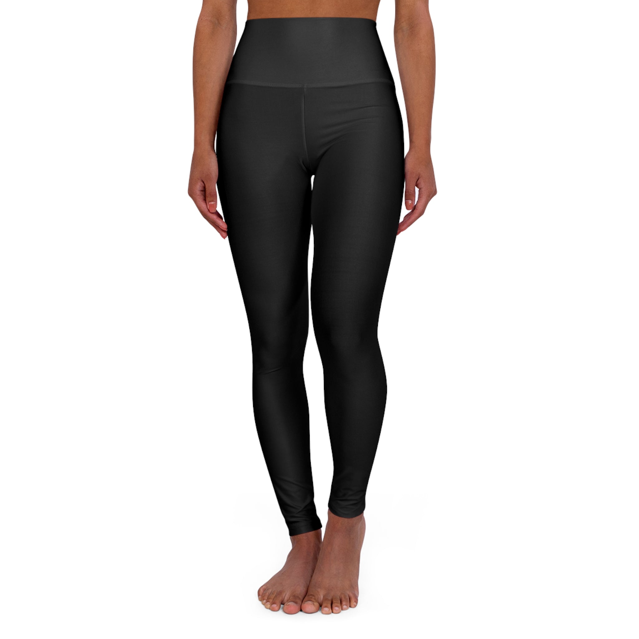 The "Watch-me-win"  High— Black Performance Leggings with Back Logo