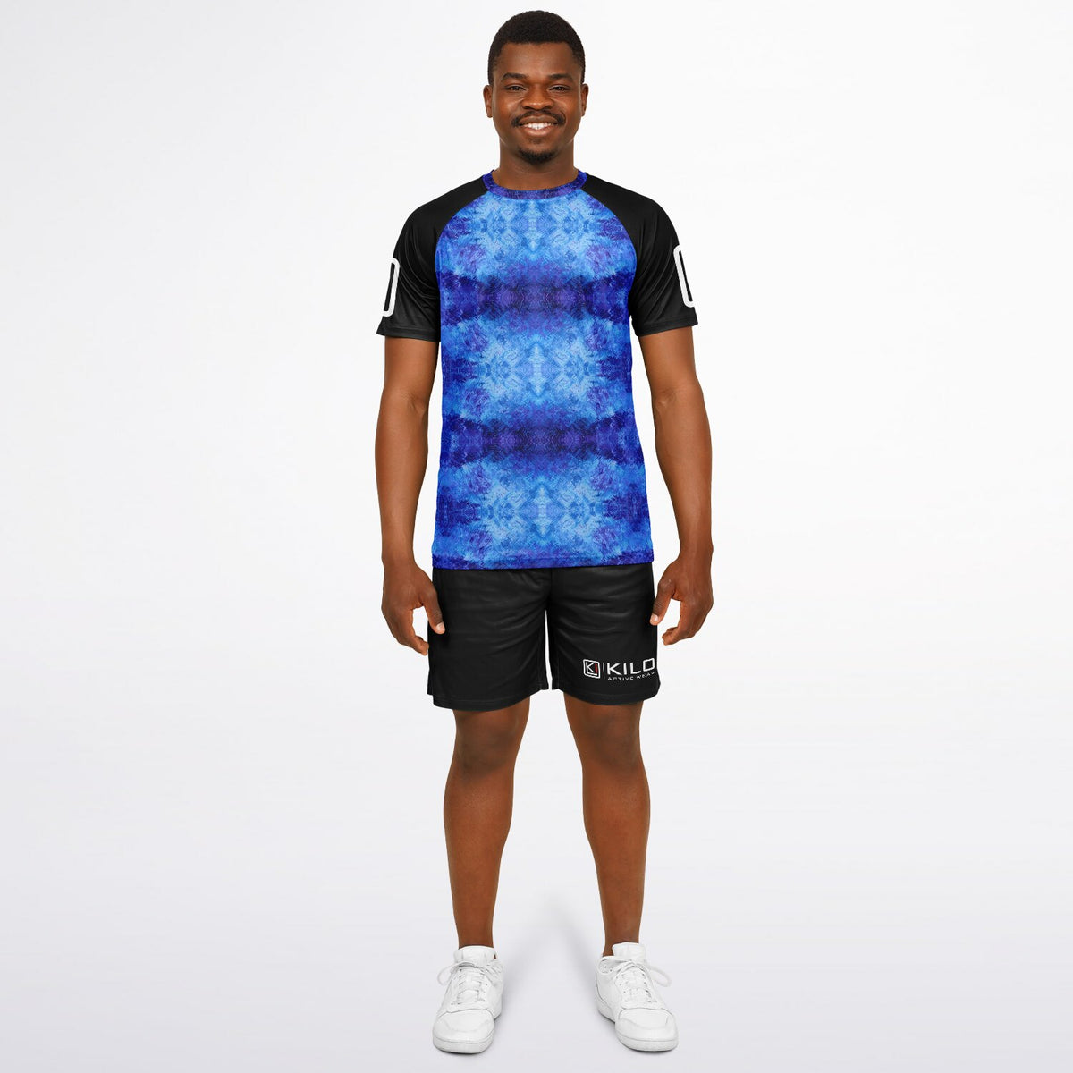 Man wearing blue KILO K-Soccer Set - front view
