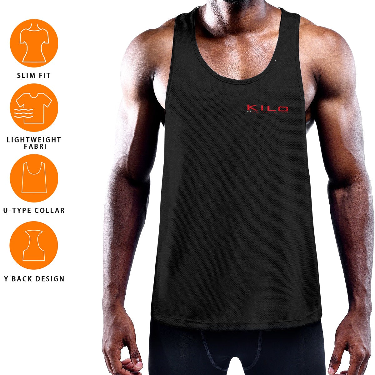 "K-Show" Men's Slim Y-Back Muscle Tank Top