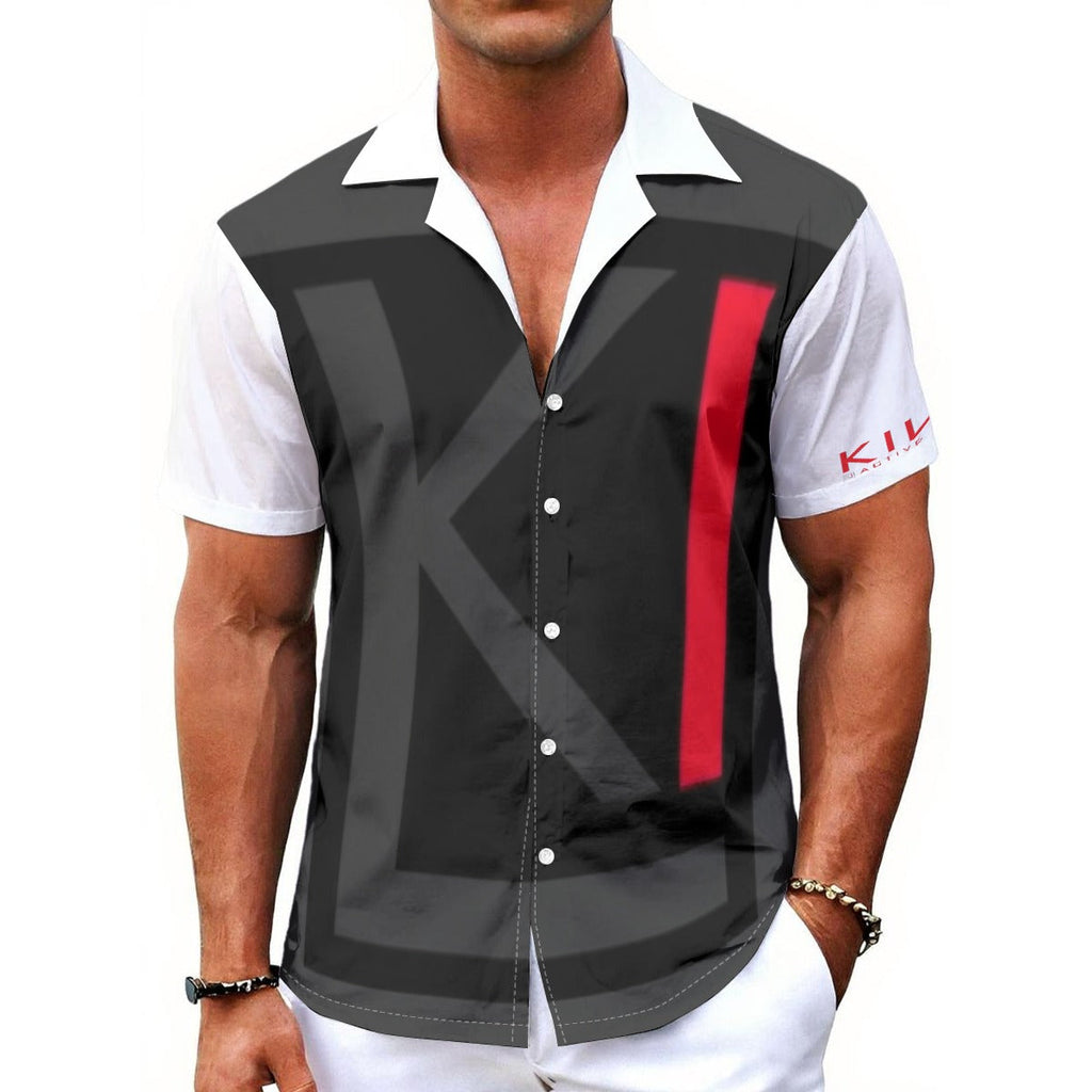 "KILO" Men's Hawaiian Shirt With Button Closure