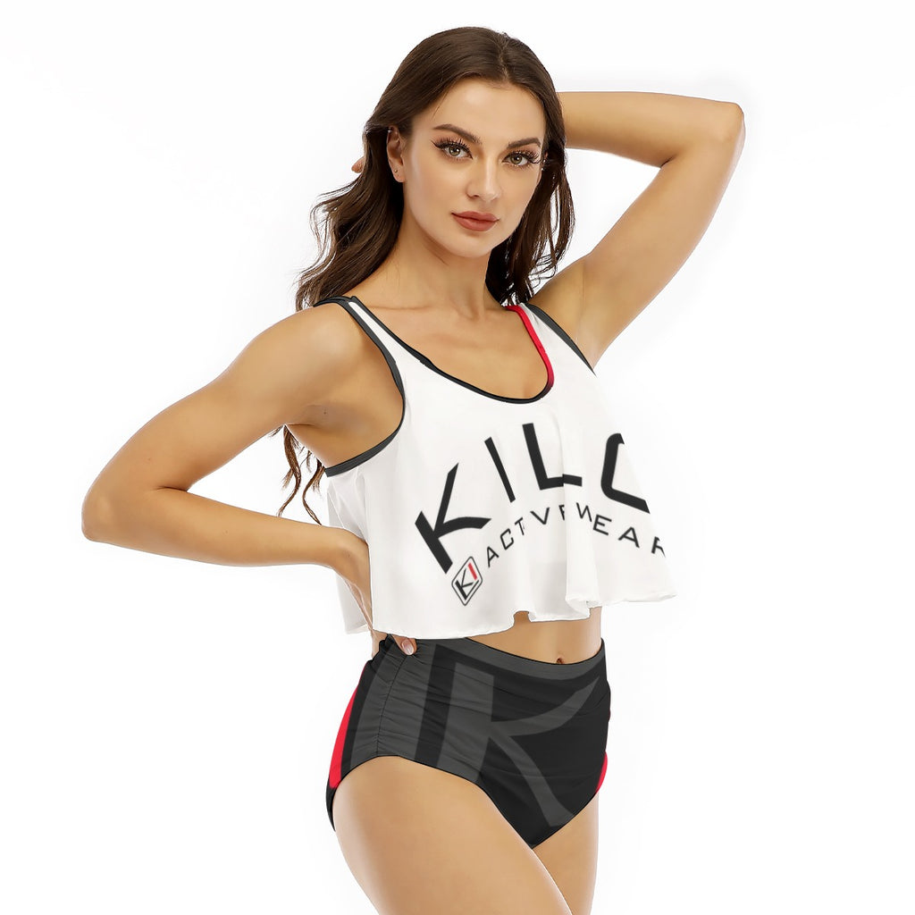 "Klassy" Beach-Flow Women's Ruffled Vest Bikini Swimsuit