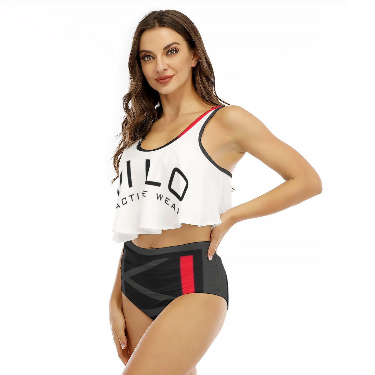 "Klassy" Beach-Flow Women's Ruffled Vest Bikini Swimsuit
