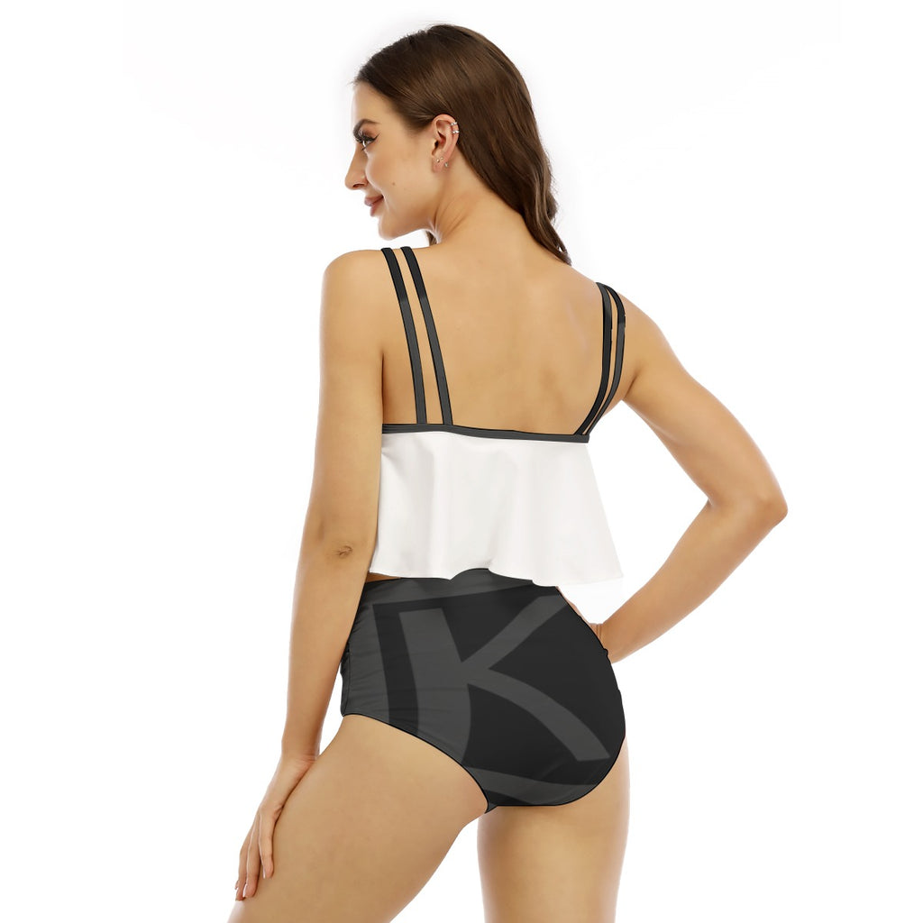 "Klassy" Beach-Flow Women's Ruffled Vest Bikini Swimsuit