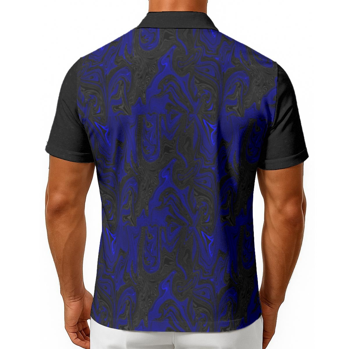 All-Over Print Men's Hawaiian Shirt With Button Closure