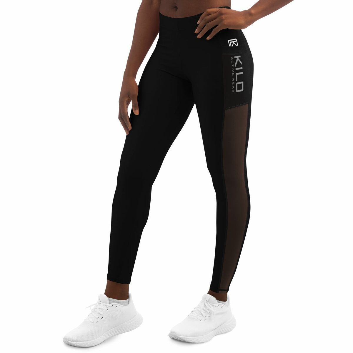 Woman wearing KILO K-Mesh Pocket Leggings - side view