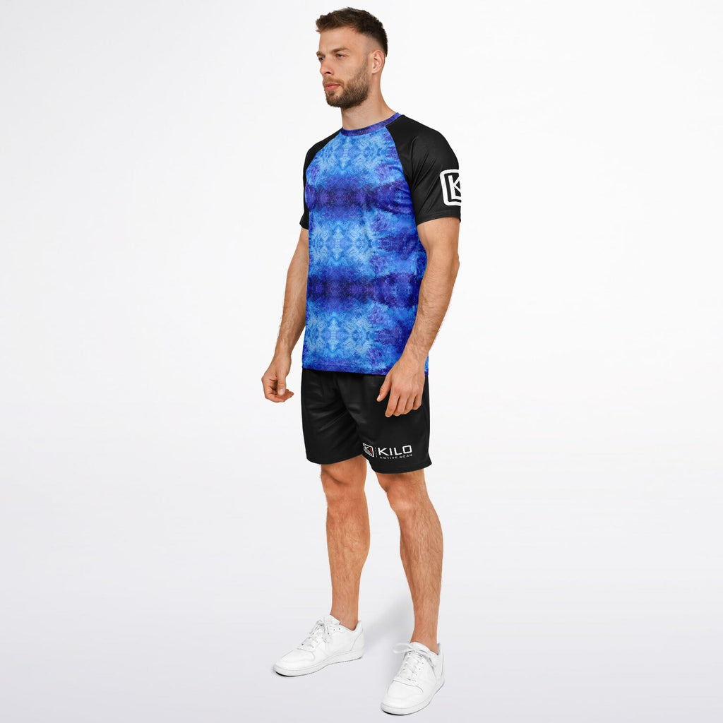 Man wearing blue KILO K-Soccer Set - side view