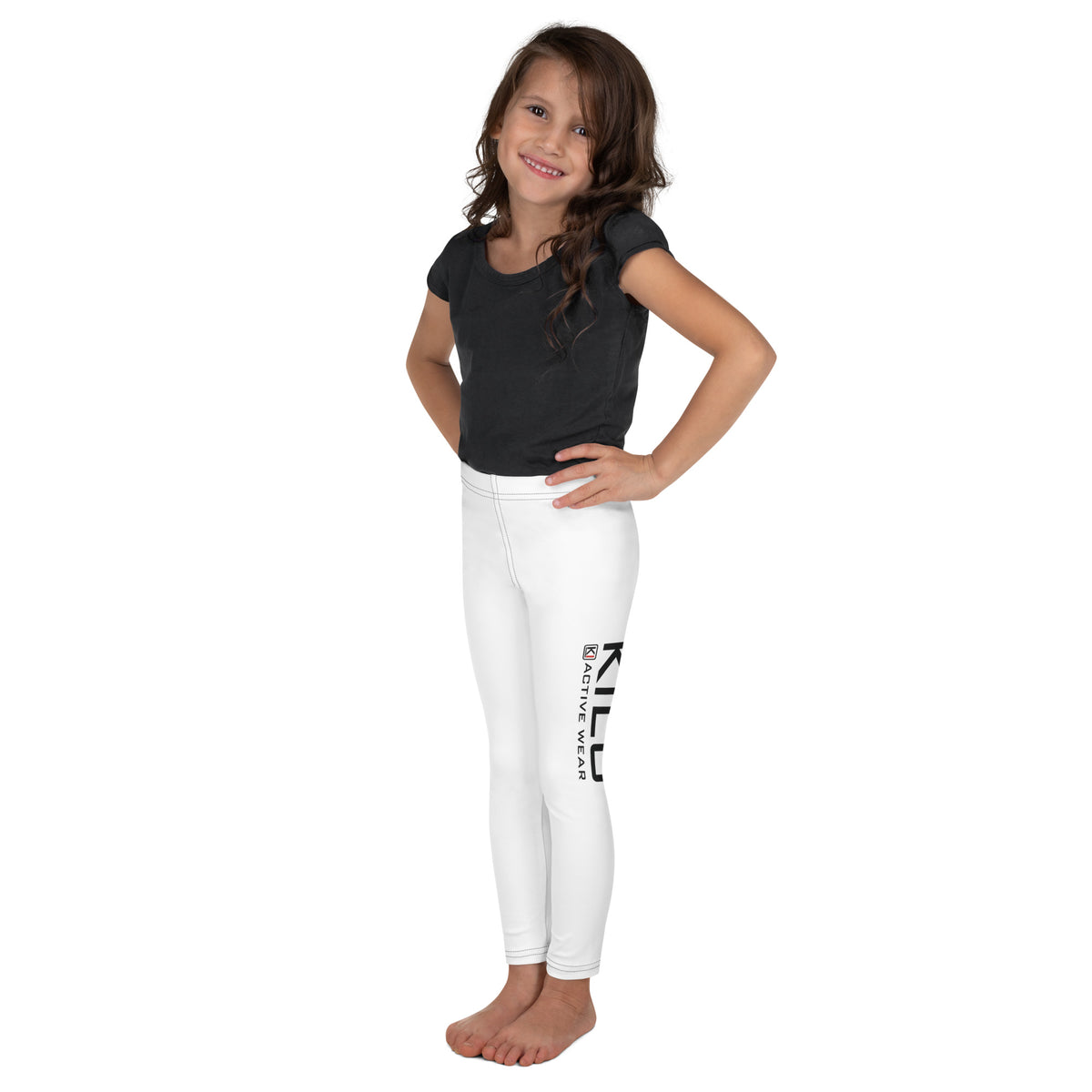 KILO Kids' Leggings, left view – veteran-owned Kilo Activewear