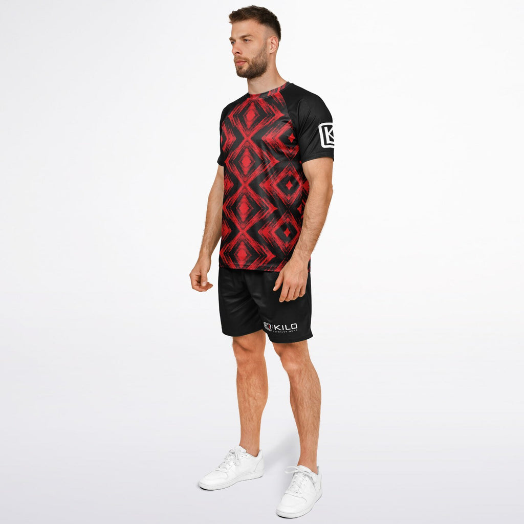 Man wearing red KILO K-Soccer Set - side view