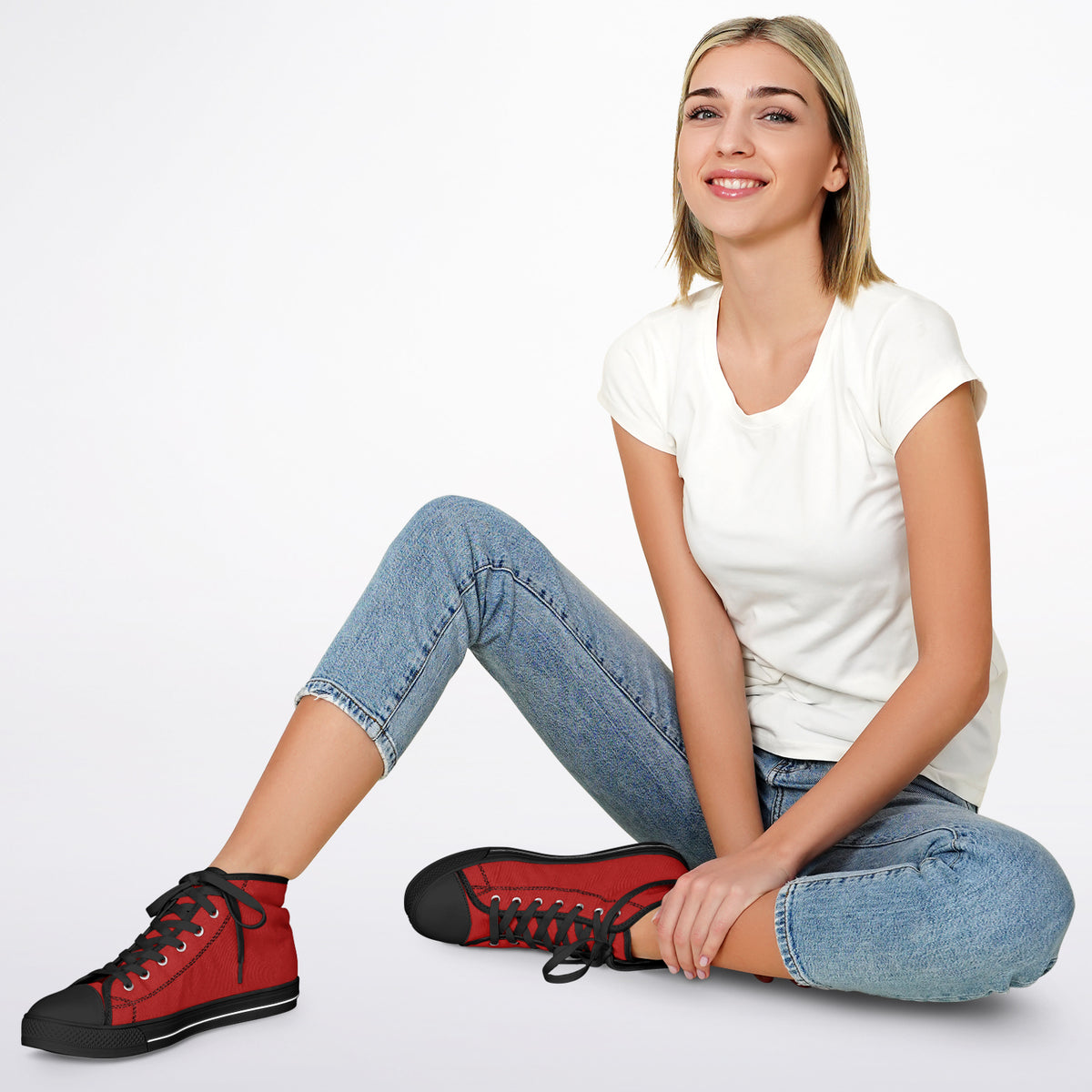 Woman sitting wearing KILO K-Urban Peak High Top Shoes