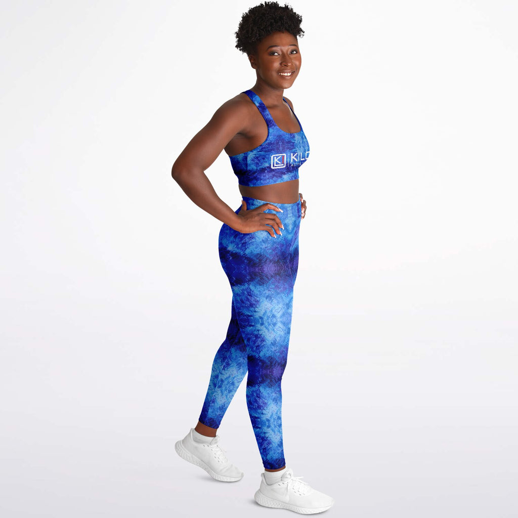 Woman wearing KILO K-Padded Sports Bra & Leggings Set - side front
