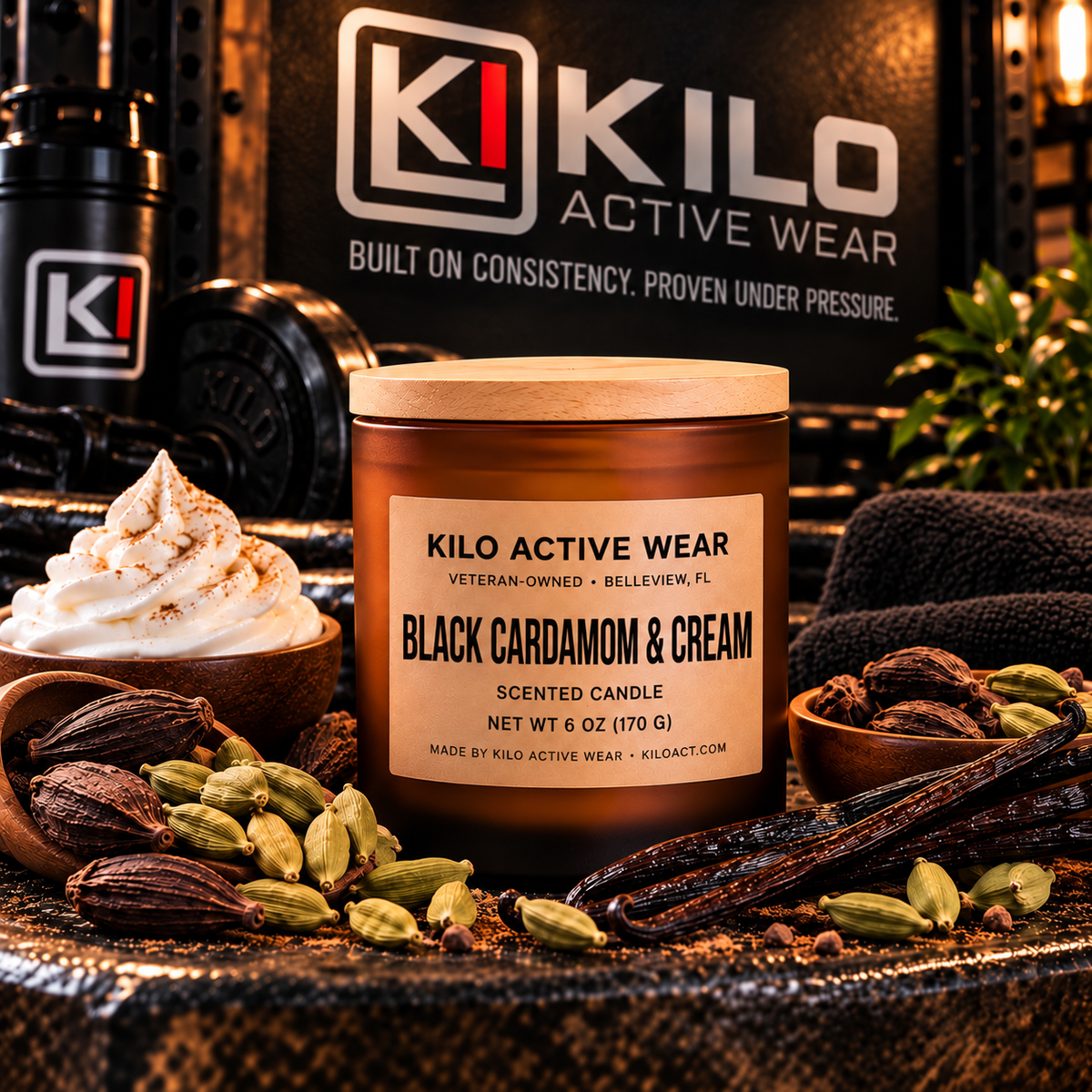 KILO Black Cardamom & Cream hand-poured soy candle