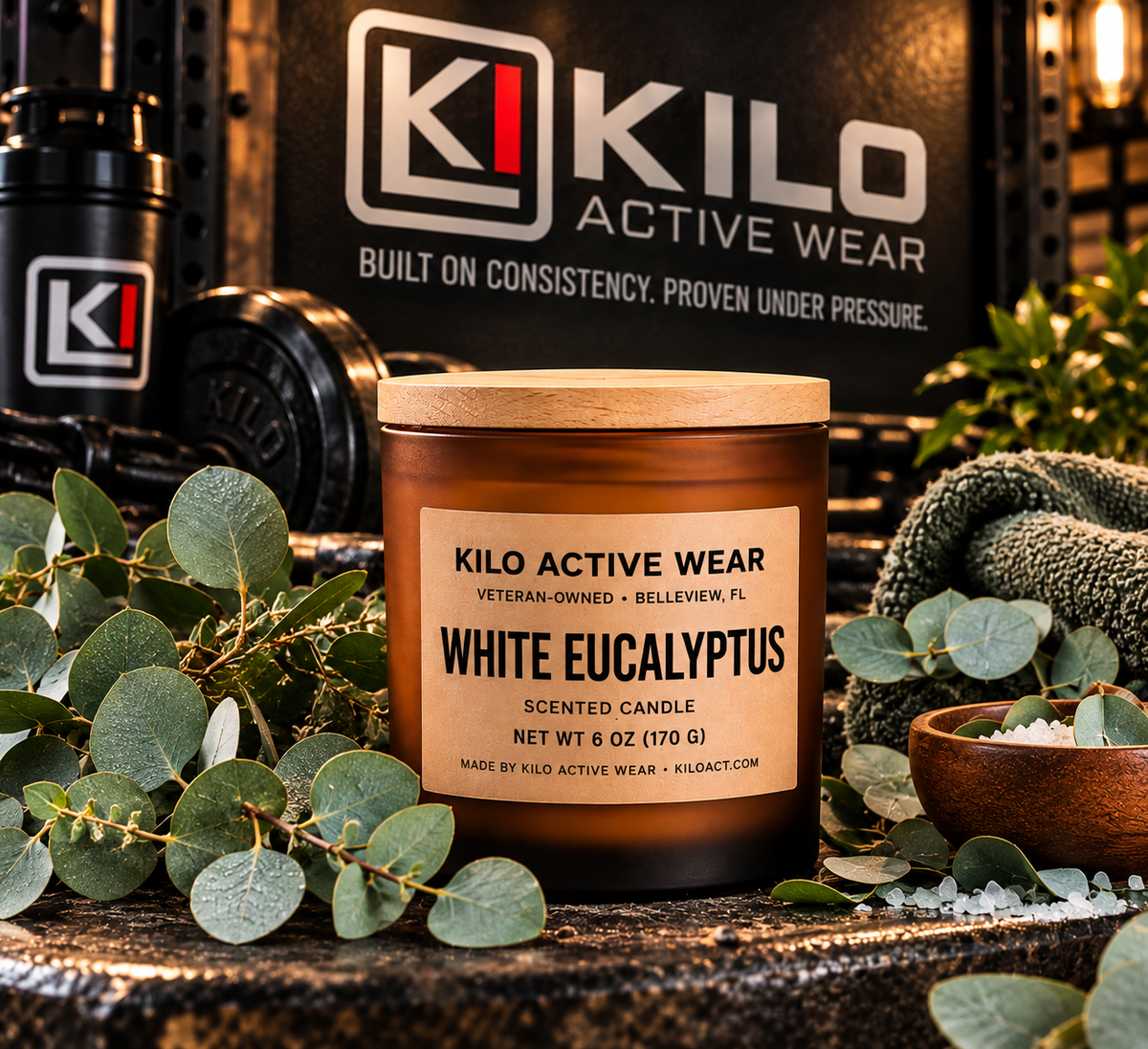 KILO White Eucalyptus hand-poured soy candle
