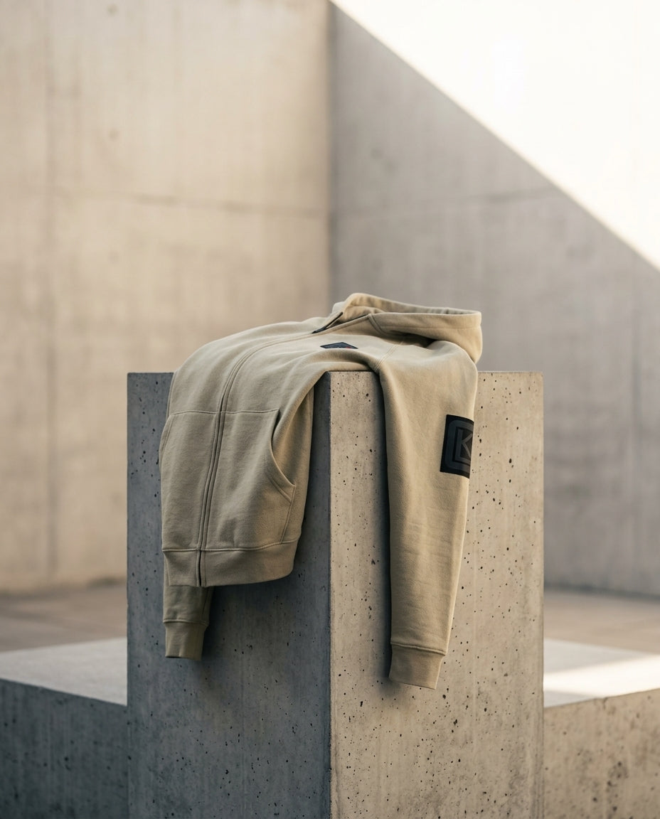 Full-zip hooded sweatshirt — Urban Lifestyle Context | Generated by Modelize