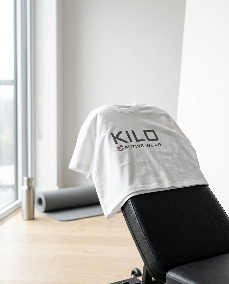 Cropped activewear t-shirt — Gym Lifestyle Scene | Generated by Modelize