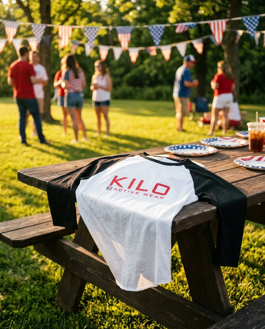 3/4 sleeve raglan shirt — Outdoor Summer Lifestyle | Generated by Modelize