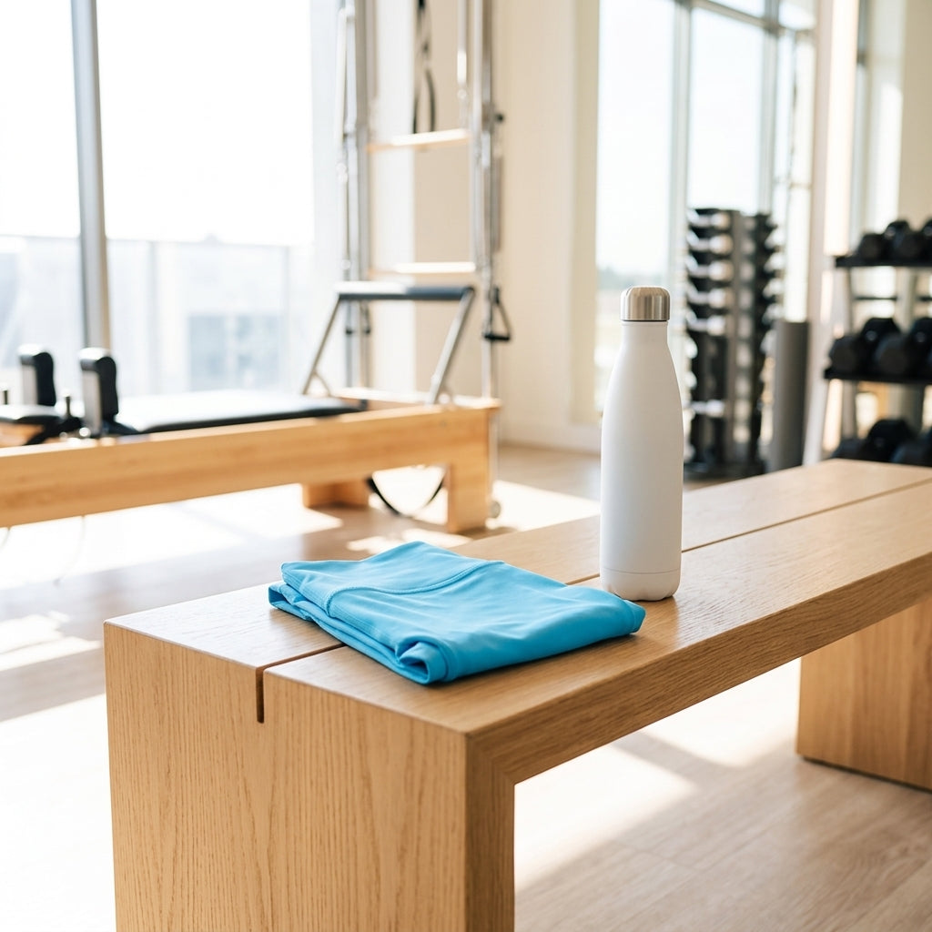 Women's high-waisted athletic shorts — Gym lifestyle context | Generated by Modelize
