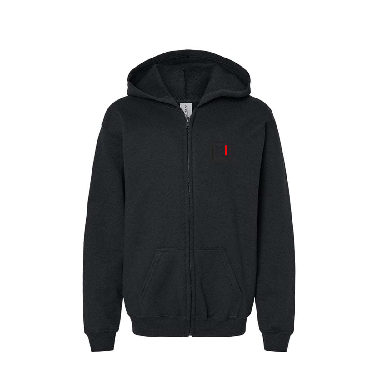 KILO Youth Zip-Up Hoodie, front view – veteran-owned Kilo Activewear