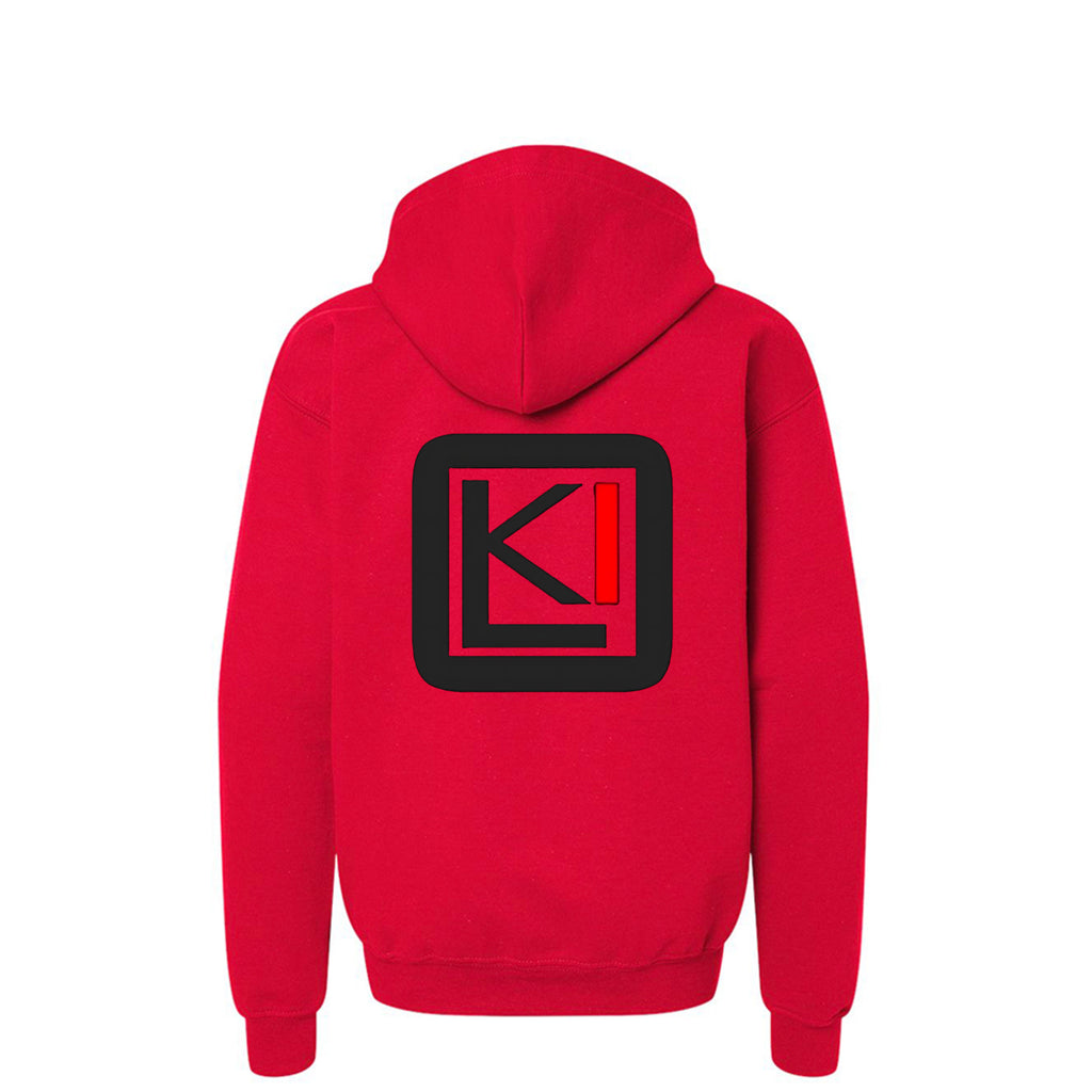 KILO Youth Zip-Up Hoodie, back view – veteran-owned Kilo Activewear