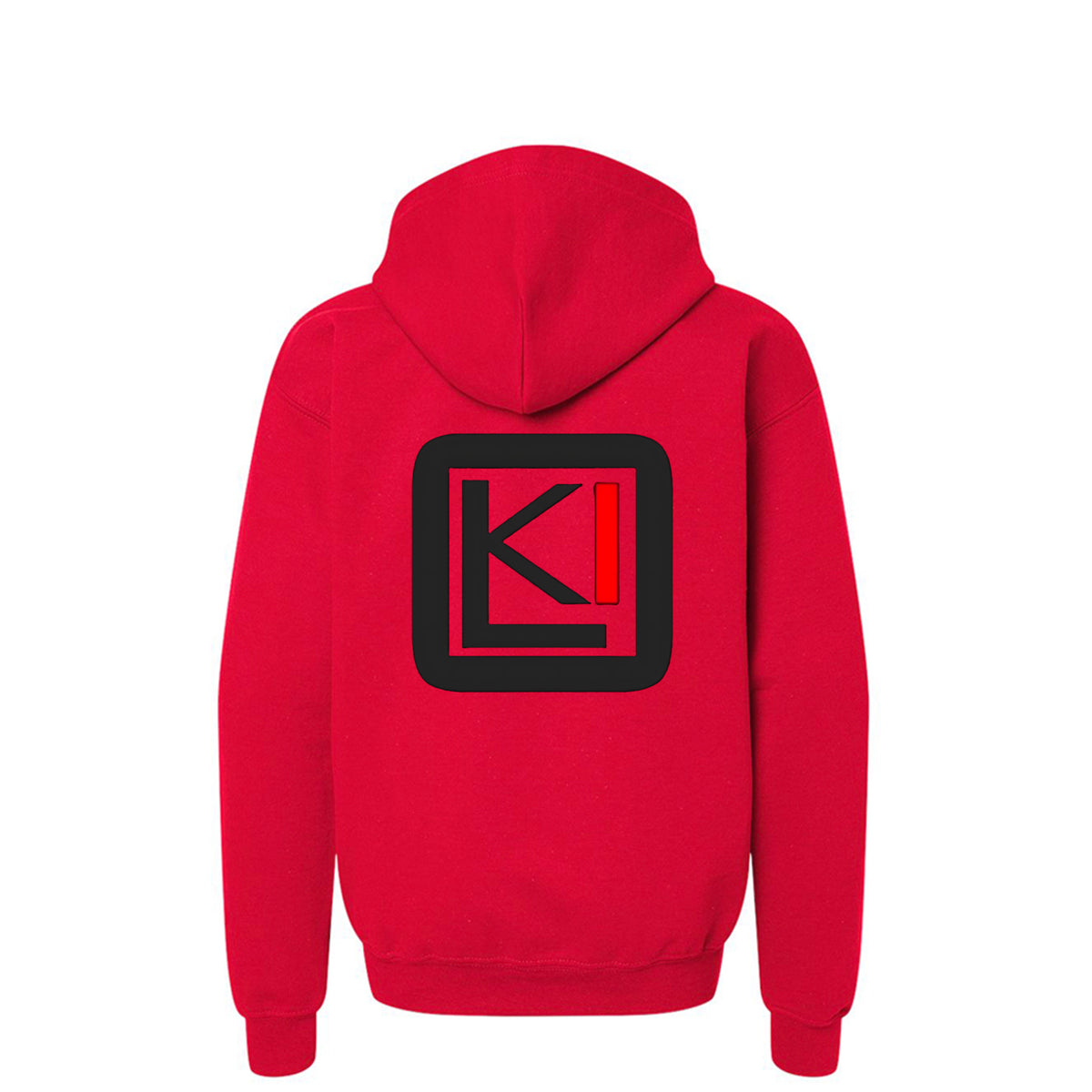 KILO Youth Zip-Up Hoodie, back view – veteran-owned Kilo Activewear