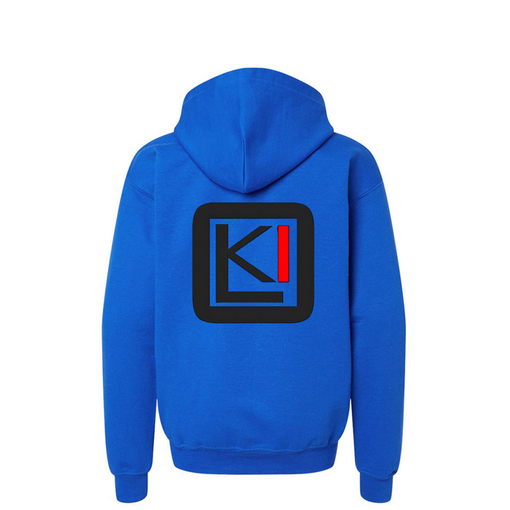KILO Youth Zip-Up Hoodie, back view – veteran-owned Kilo Activewear