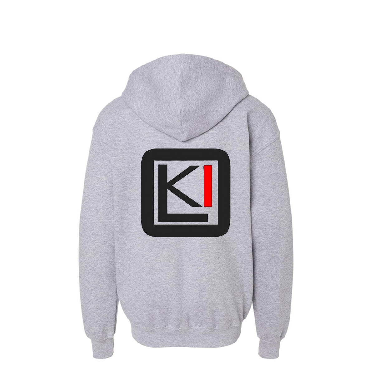 KILO Youth Zip-Up Hoodie, back view – veteran-owned Kilo Activewear