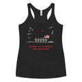KILO Veterans Day Women's Racerback Tank in Vintage Black, front view – veteran-owned Kilo Activewear