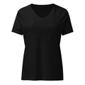 KILO Veterans Day Women's Relaxed V-Neck Tee in Solid Black Blend, front view – veteran-owned Kilo Activewear