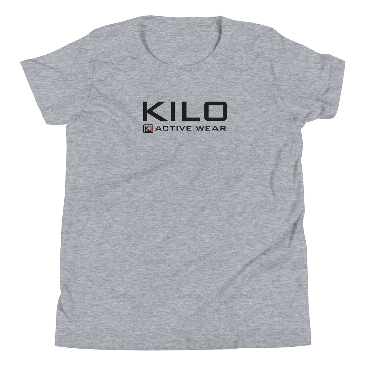 KILO Veterans Day Youth Tee in Athletic Heather, front view – veteran-owned Kilo Activewear