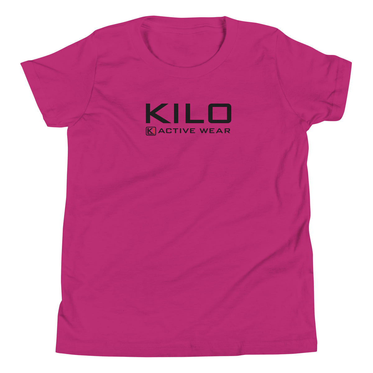 KILO Veterans Day Youth Tee in Berry, front view – veteran-owned Kilo Activewear