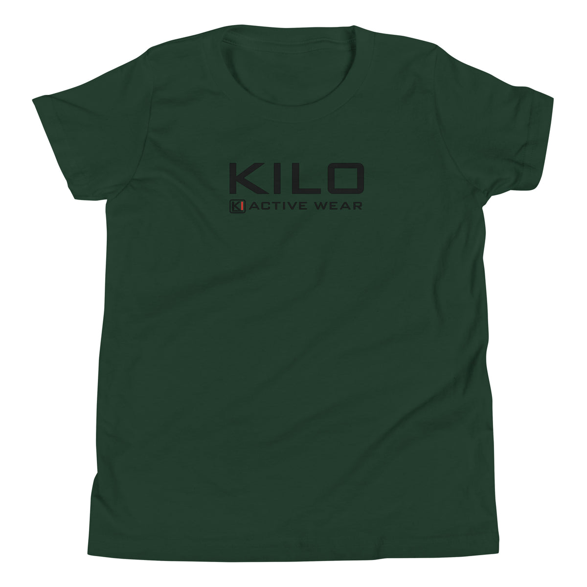 KILO Veterans Day Youth Tee in Forest, front view – veteran-owned Kilo Activewear