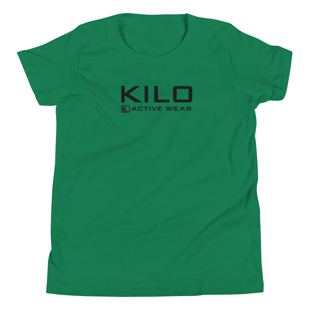 KILO Veterans Day Youth Tee in Kelly, front view – veteran-owned Kilo Activewear