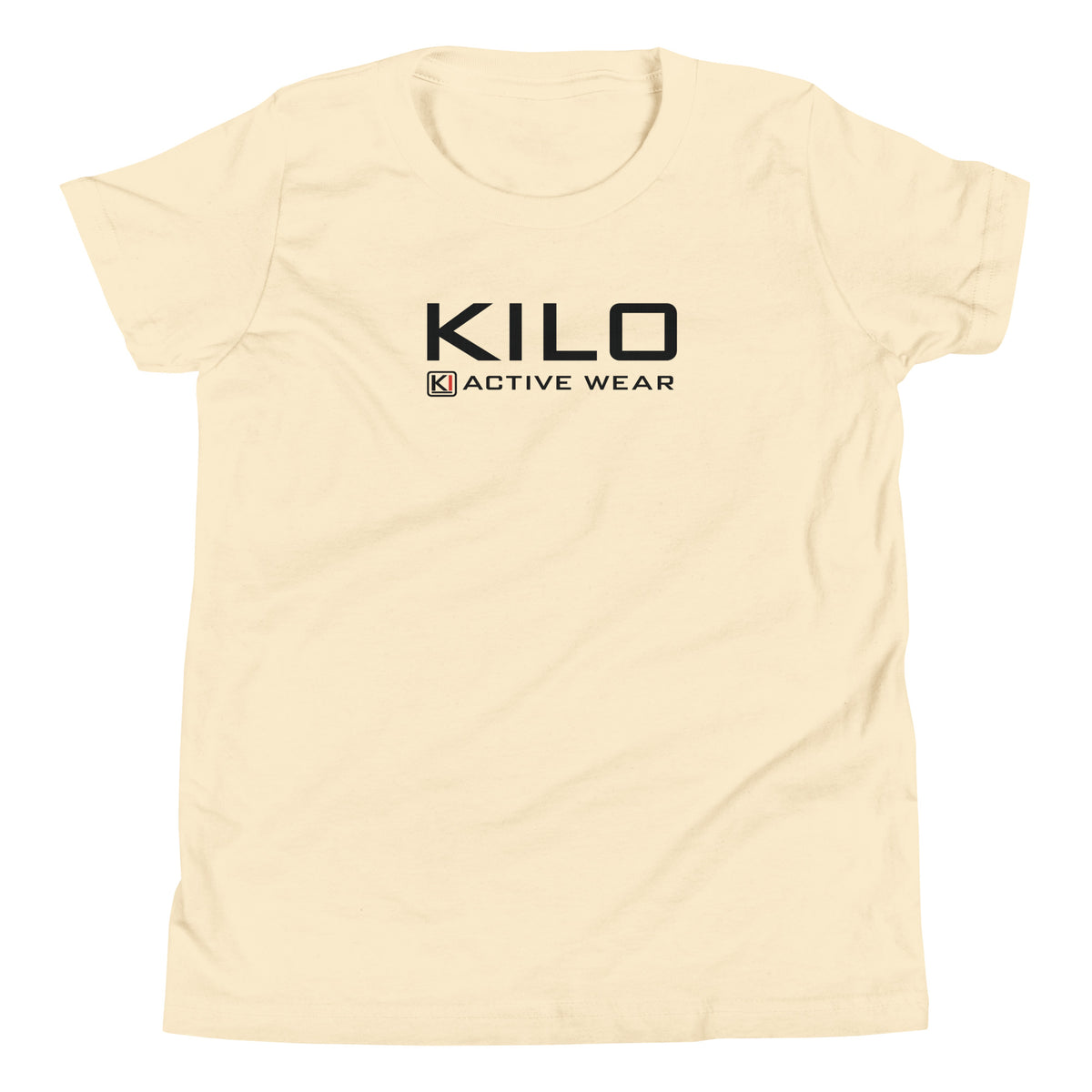 KILO Veterans Day Youth Tee in Natural, front view – veteran-owned Kilo Activewear