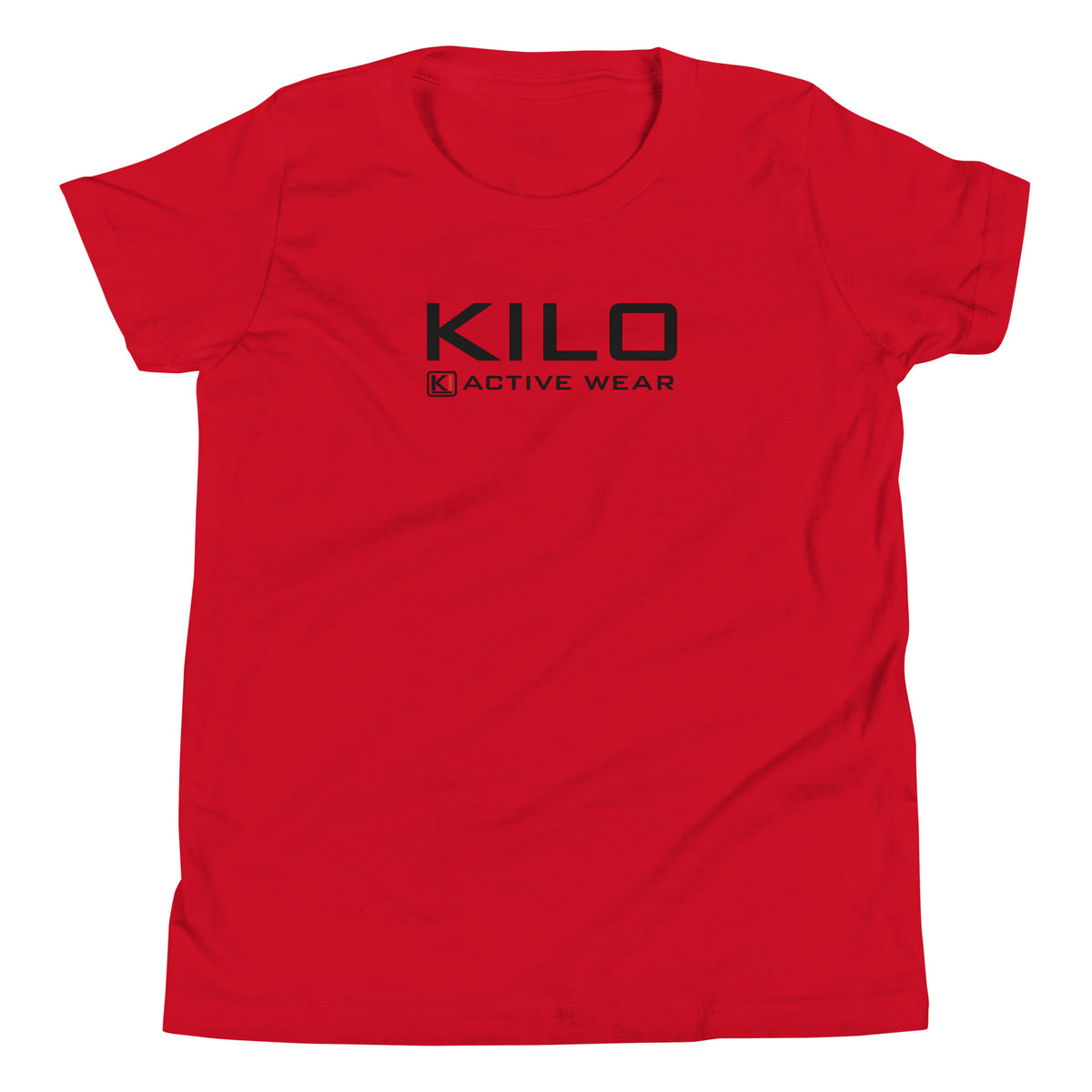 KILO Veterans Day Youth Tee in Red, front view – veteran-owned Kilo Activewear