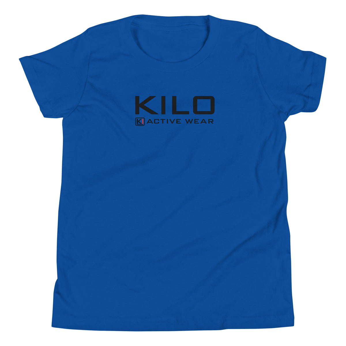 KILO Veterans Day Youth Tee in True Royal, front view – veteran-owned Kilo Activewear